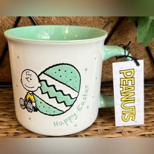 Peanuts Charlie Brown Woodstock Easter Egg Polka Dots Ceramic Coffee Mug NEW